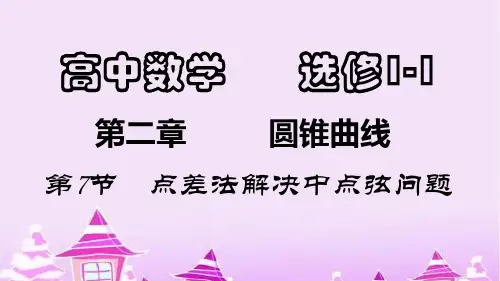 第7节  用点差法解中点弦问题