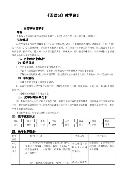 优质课一等奖高中语文必修二《囚绿记》教学设计 (6)