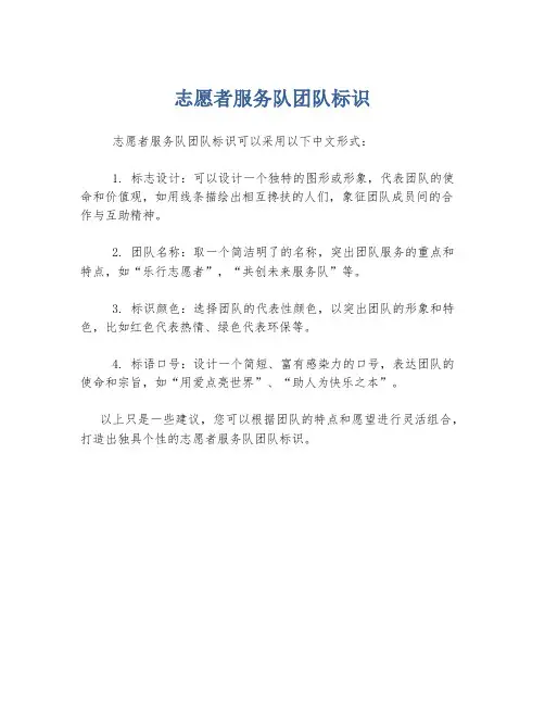 志愿者服务队团队标识