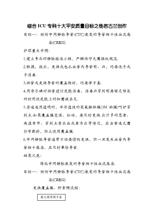 ICU的十大安全目标