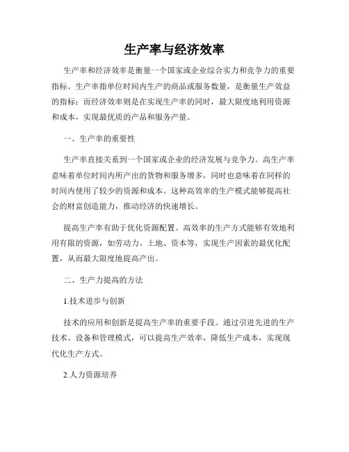 生产率与经济效率