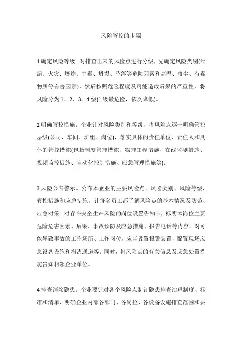 风险管控的步骤