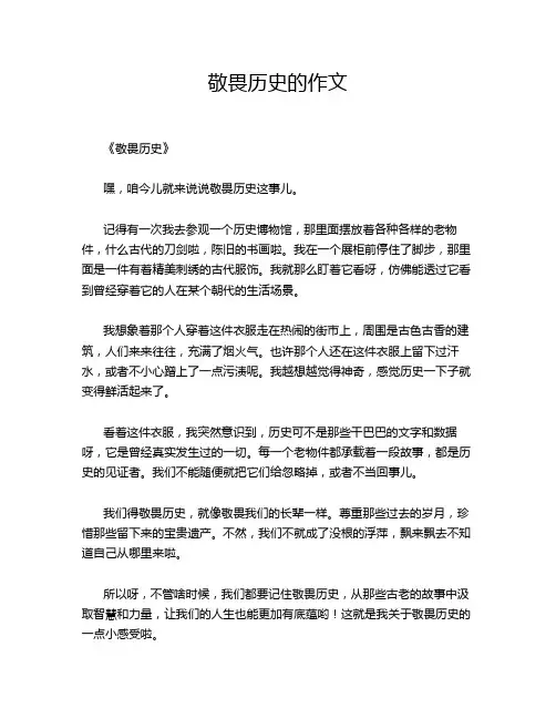 敬畏历史的作文