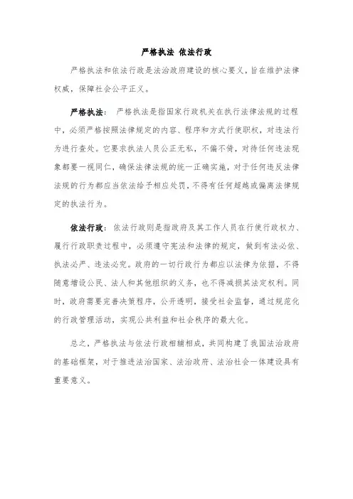 严格执法 依法行政