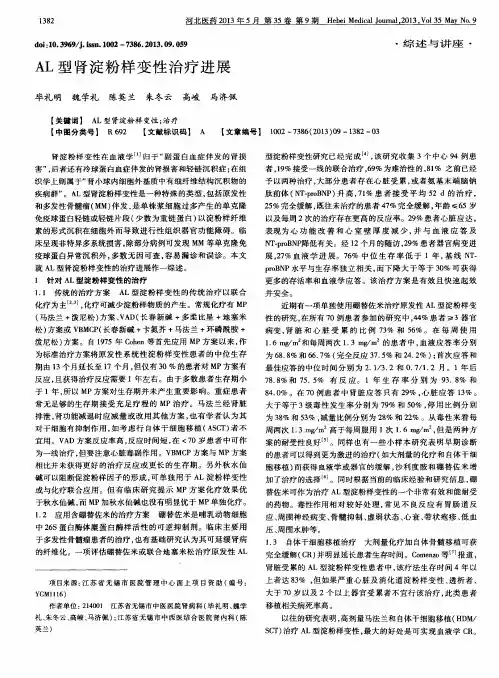 AL型肾淀粉样变性治疗进展