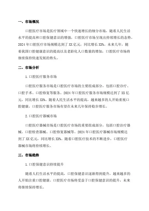 2024年口腔医疗市场研究报告