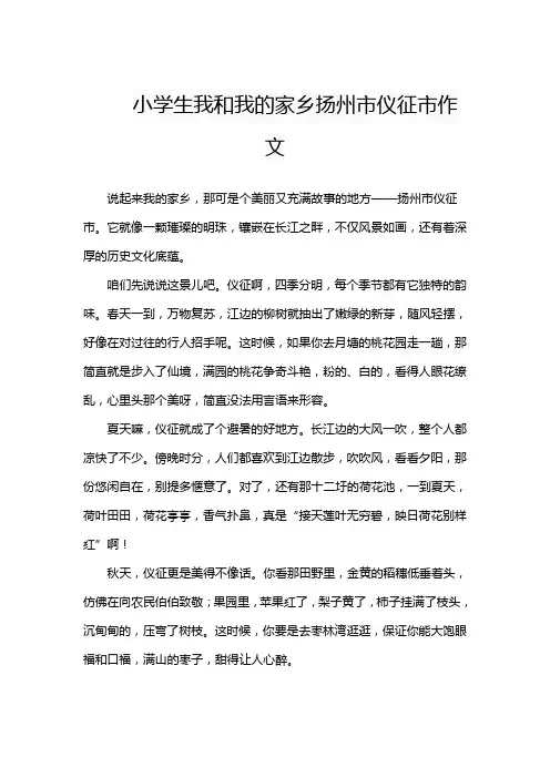 小学生我和我的家乡扬州市仪征市作文