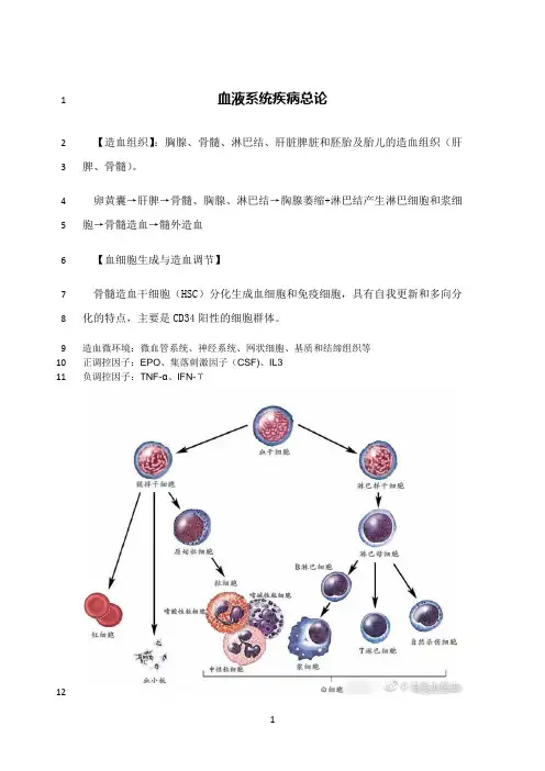 最新内科学-血液系统疾病总结