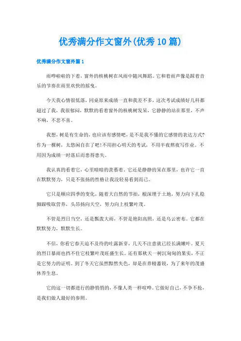 优秀满分作文窗外(优秀10篇)