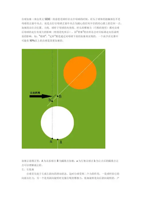 台球加塞原理和让点技巧简介[图 文档