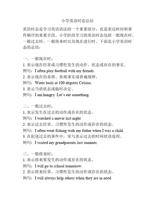 小学英语时态总结