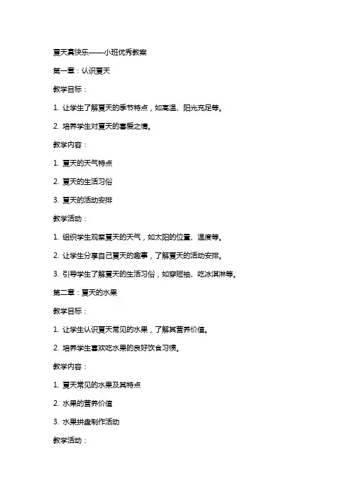 夏天真快乐小班教案2