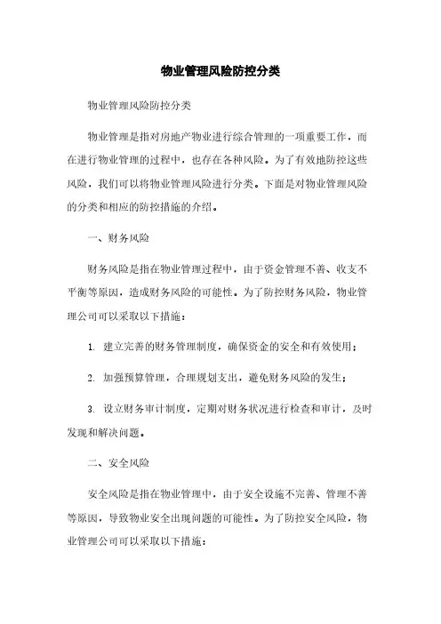 物业管理风险防控分类