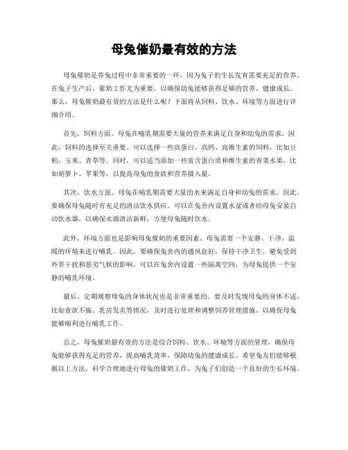 母兔催奶最有效的方法
