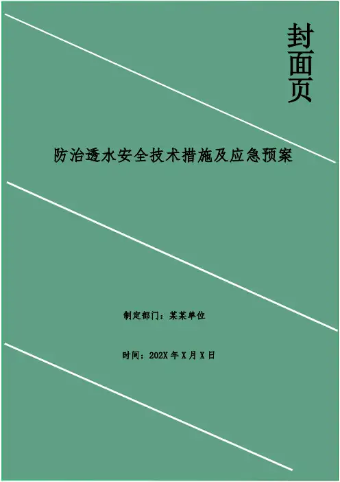 防治透水安全技术措施及应急预案