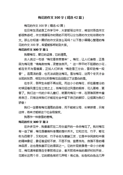 梅花的作文300字（精选42篇）