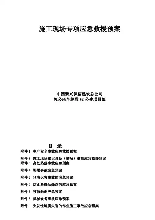 16个专项应急救援预案