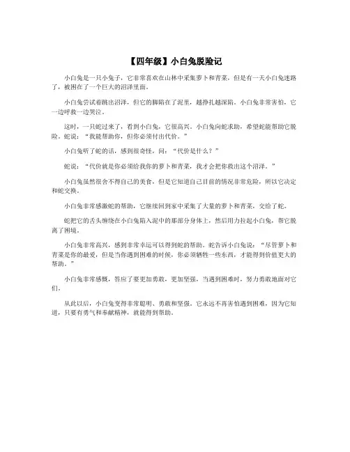 【四年级】小白兔脱险记