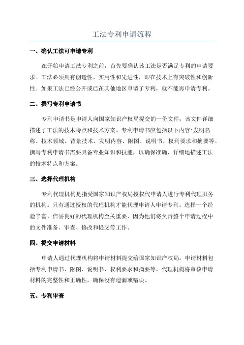 工法专利申请流程