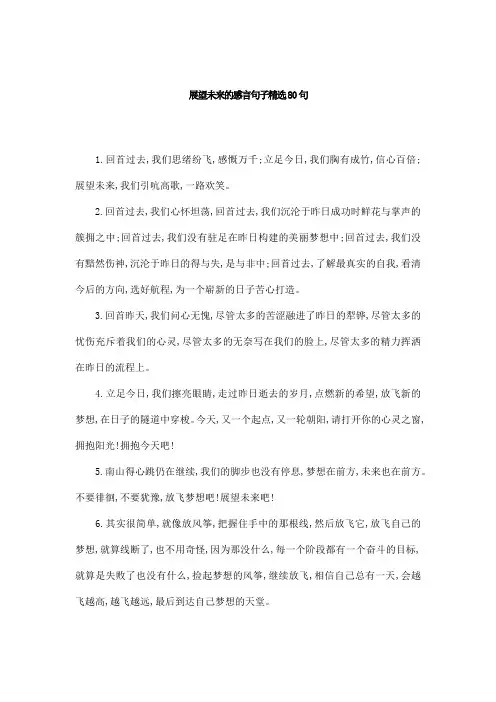展望未来的感言句子精选80句