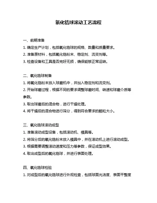 氧化锆球滚动工艺流程