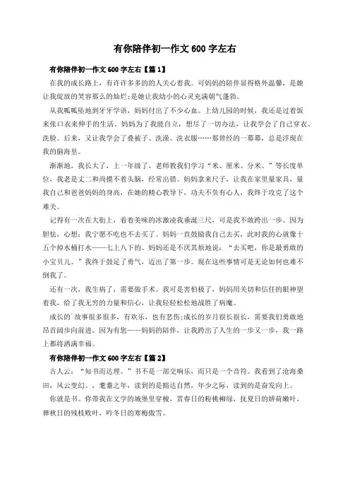 有你陪伴初一作文600字左右