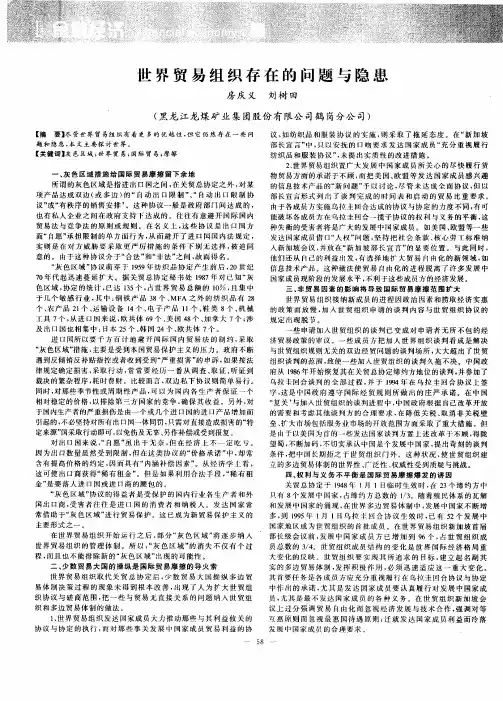 世界贸易组织存在的问题与隐患