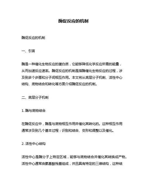 酶促反应的机制