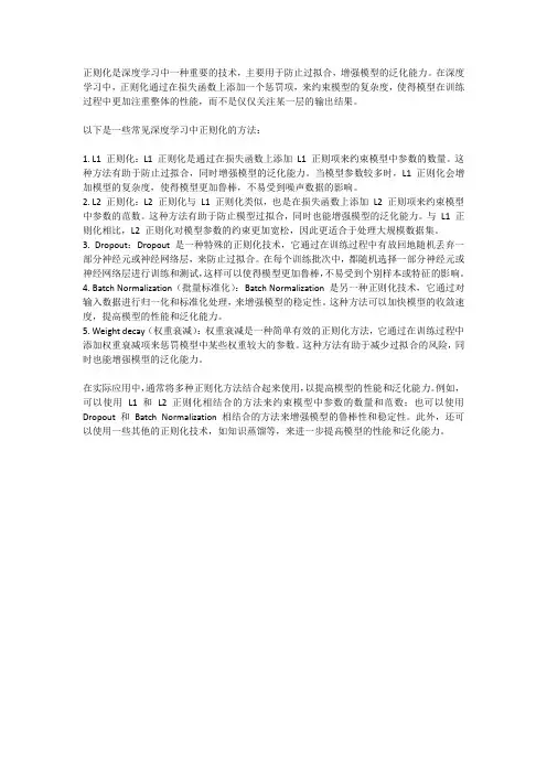 深度学习中的正则化技术