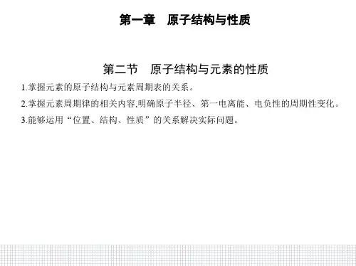 高中化学人教版(2019)选择性必修2课件第一章第二节原子结构与元素的性质