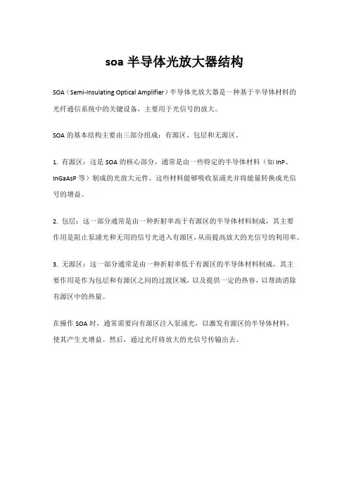 soa半导体光放大器结构
