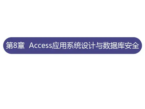Access2010数据库基础教程第8章 系统开发与维护