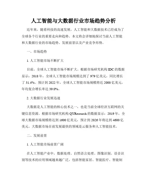 人工智能与大数据行业市场趋势分析