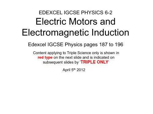 EDEXCEL IGCSE PHYSICS 6-2 Electric Motors and Electromagnetic