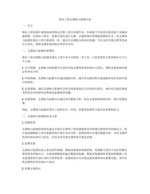 基坑工程支撑轴力监测方案