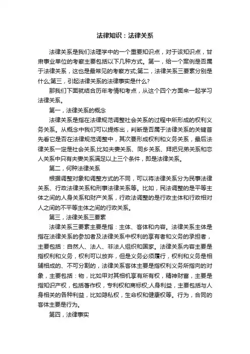 法律知识：法律关系