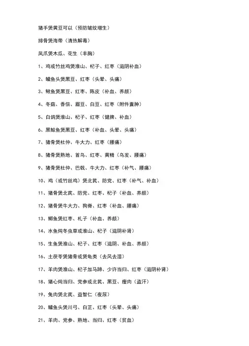 各种煲汤的材料附图
