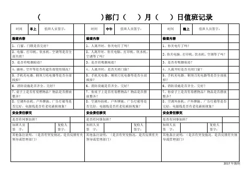 值班记录