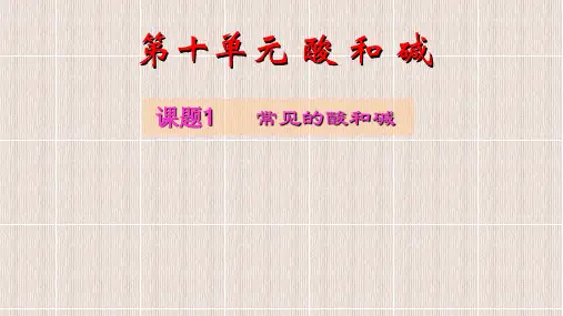 全国优质课一等奖初中化学《常见的酸和碱》课件