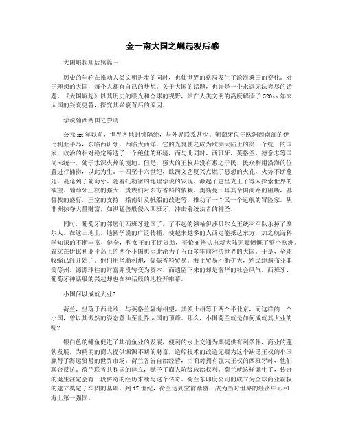 金一南大国之崛起观后感