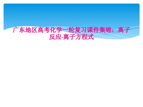 广东地区高考化学一轮复习课件集锦：离子反应-离子方程式