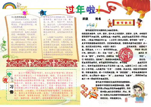 电子小报手抄报模板 A4横排成品小报 2015春节小报 羊年小报 新年小报4