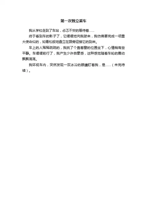 第一次独立乘车