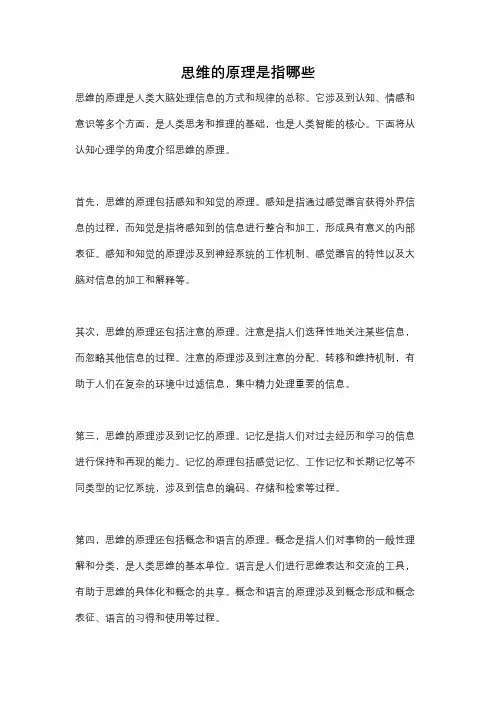 思维的原理是指哪些