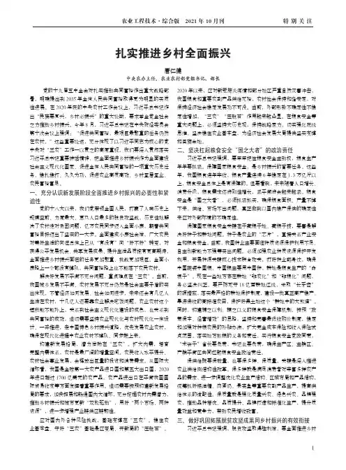 扎实推进乡村全面振兴