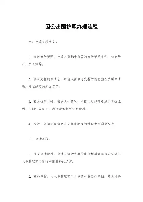 因公出国护照办理流程