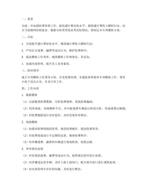 专项稽核方案