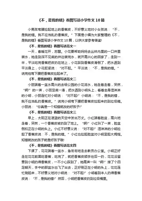 《不，是我的错》看图写话小学作文10篇