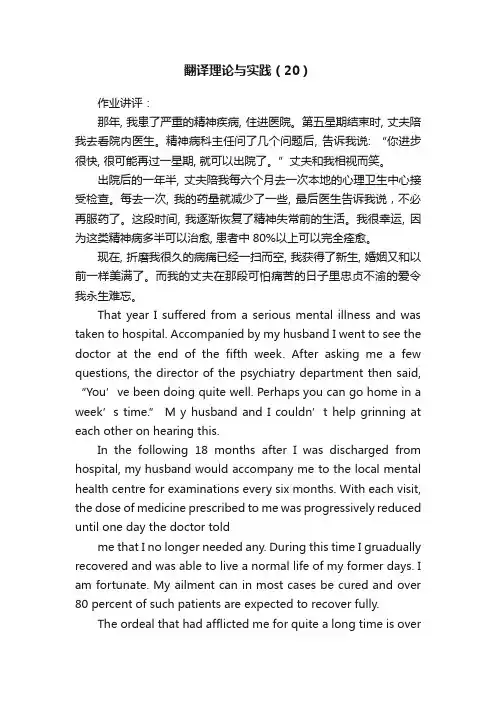 翻译理论与实践（20）