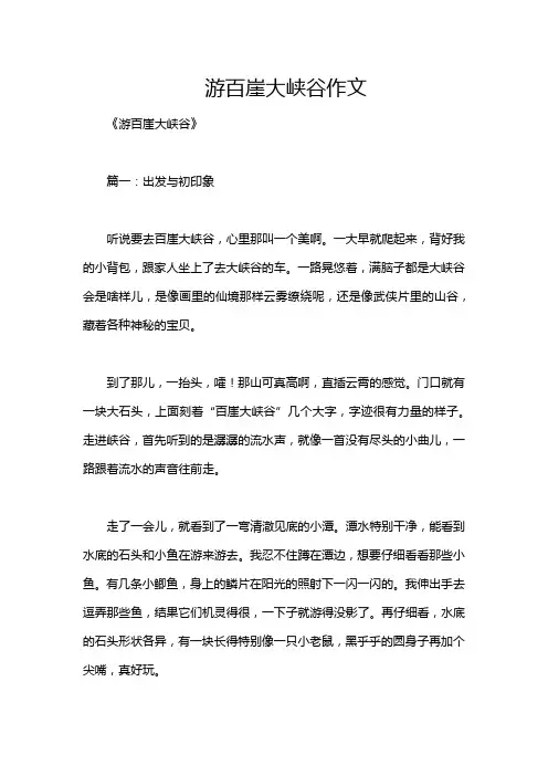 游百崖大峡谷作文